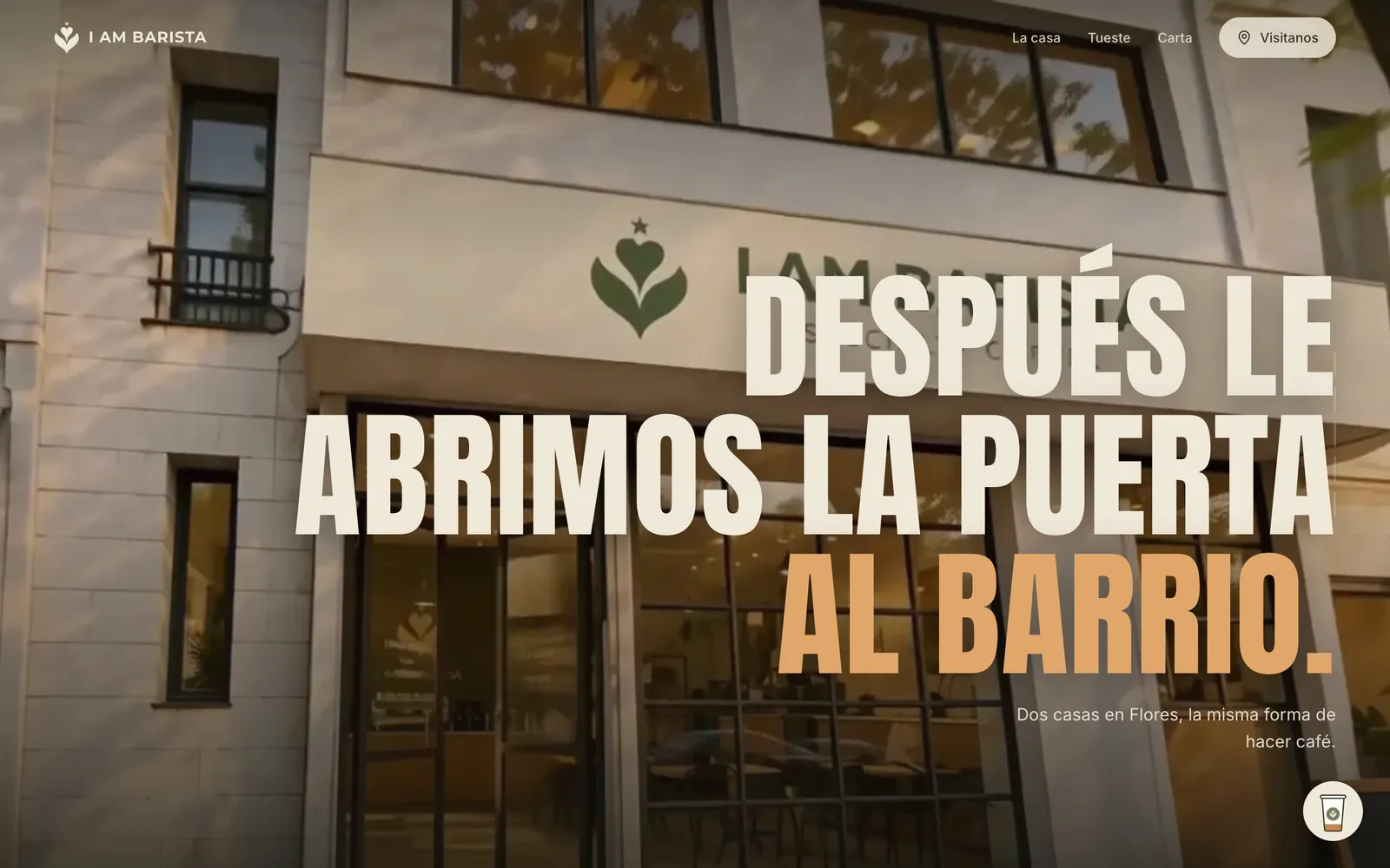 Frente del café en la web de I Am Barista